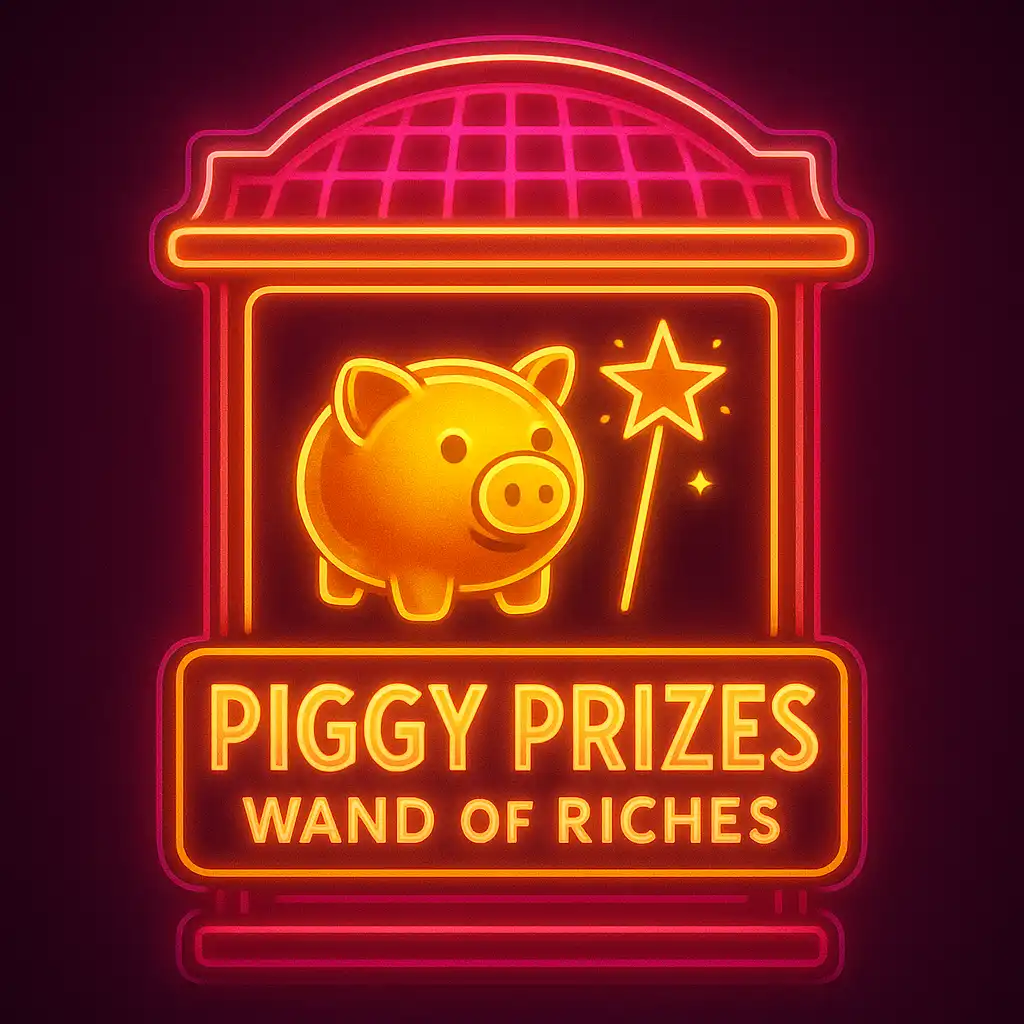Piggy Prizes Wand of Riches slot machine glowing with a fairy tale piggy bank theme at the WinZu rooftop lounge